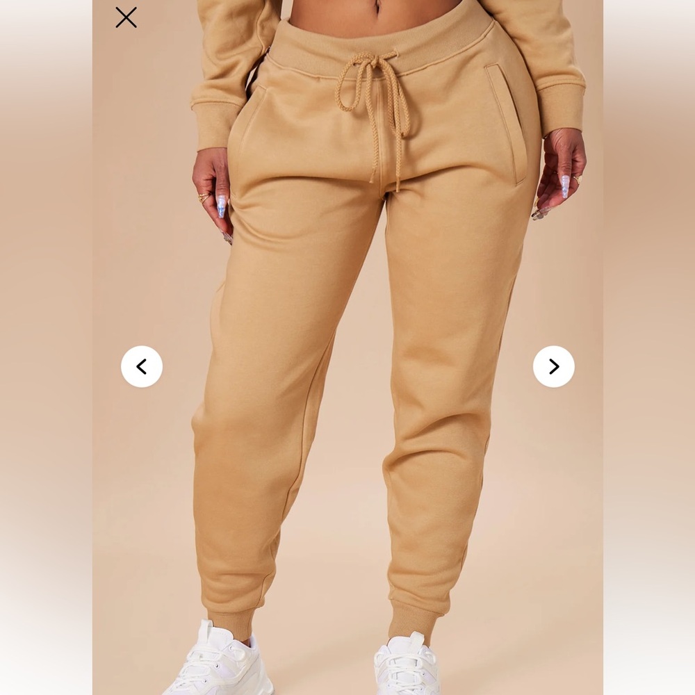 Women's Tan Jogger Pants - Picture 4 of 8